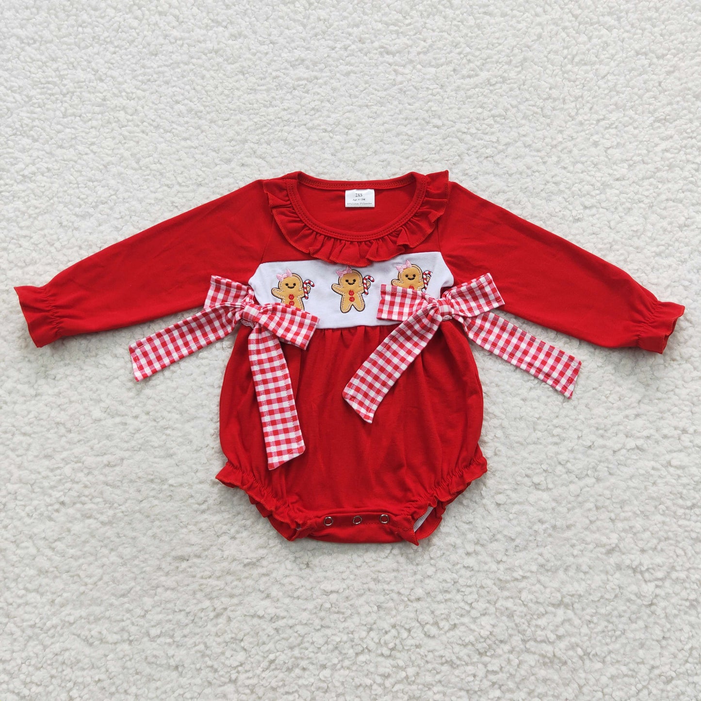 embroidery  Christmas gingerbread romper