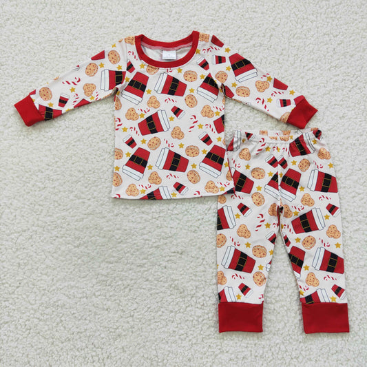 baby boy long sleeve Christmas cookie 2pcs pajama set