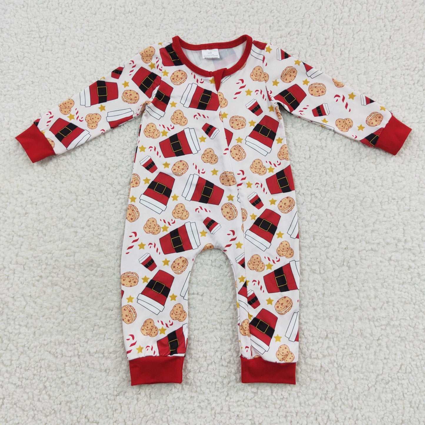 Christmas cookie zip romper