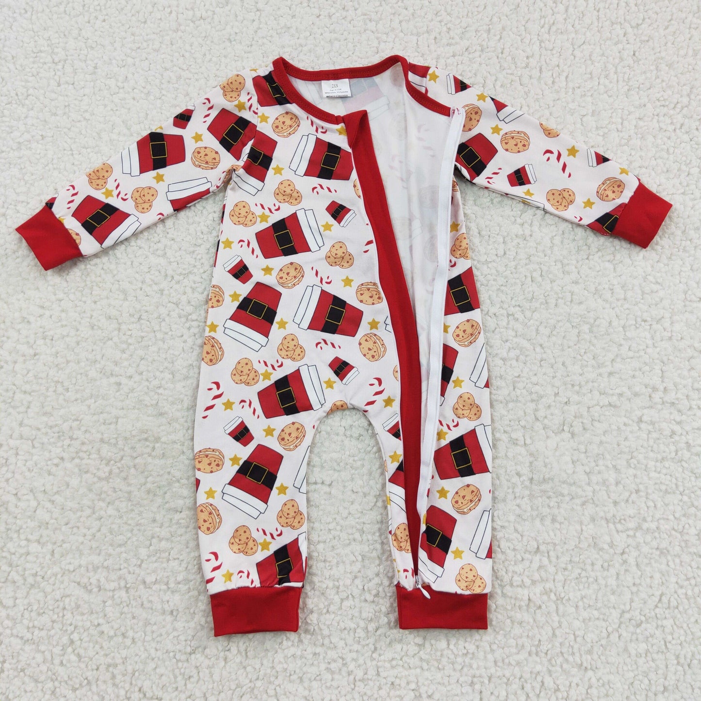 Christmas cookie zip romper