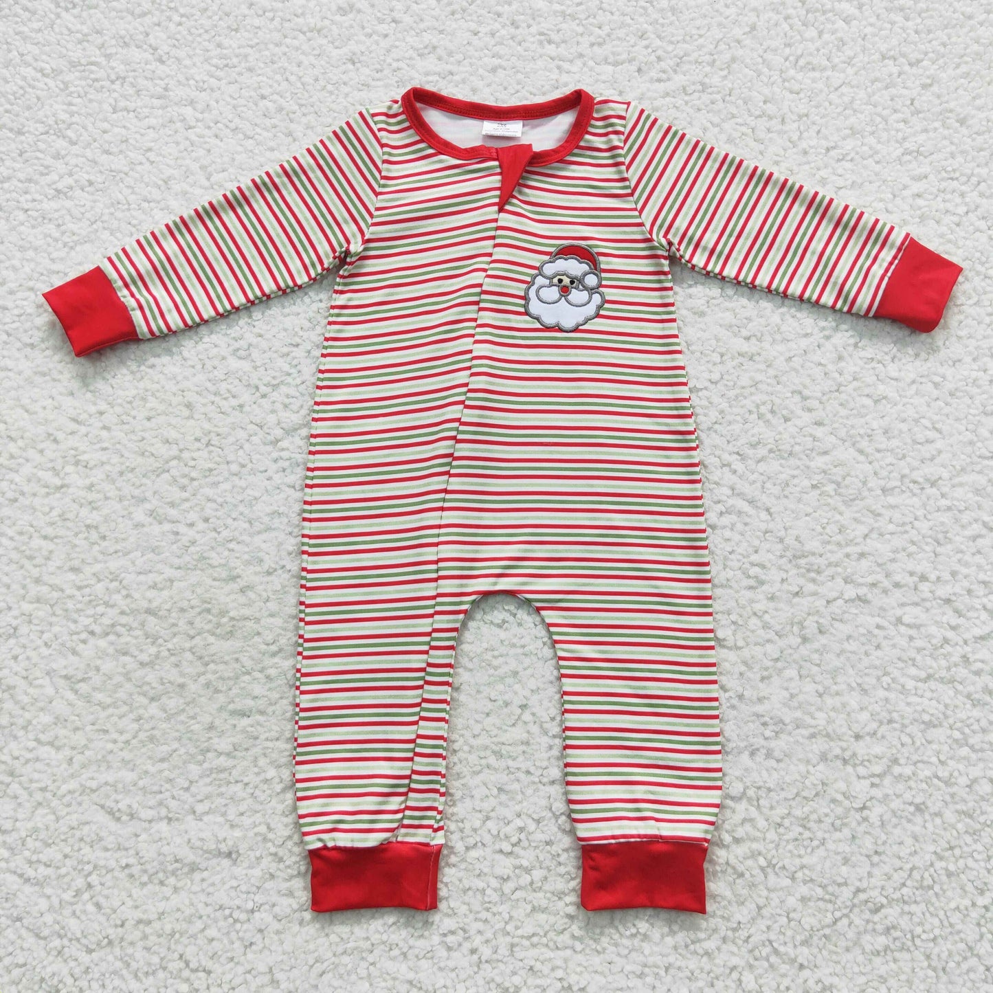 boy long sleeve Christmas zip romper