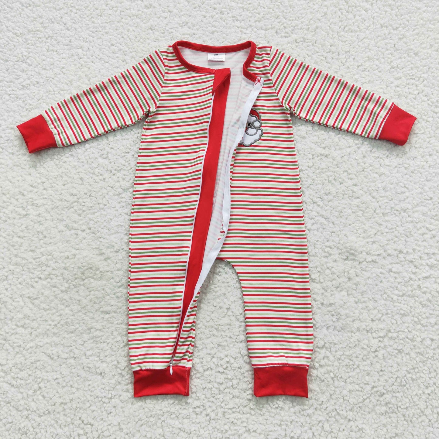 boy long sleeve Christmas zip romper