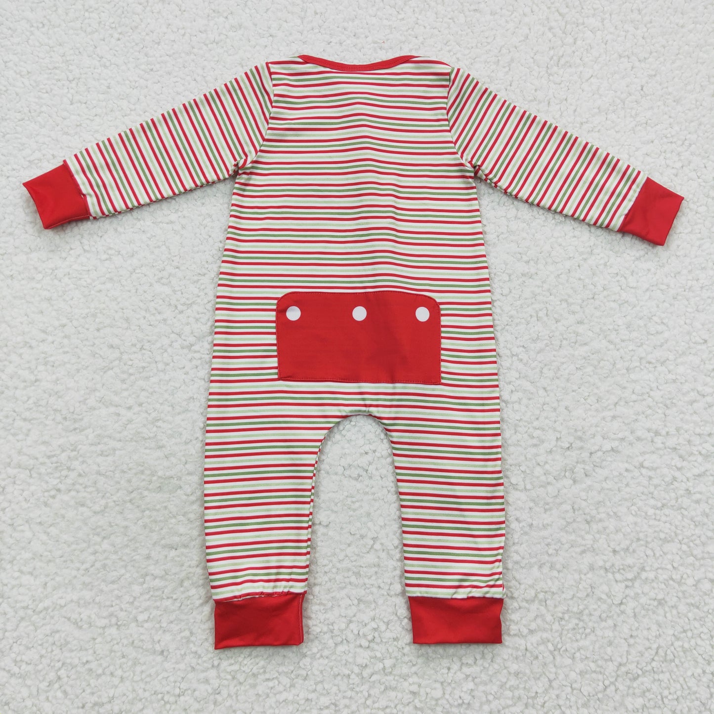 boy long sleeve Christmas zip romper