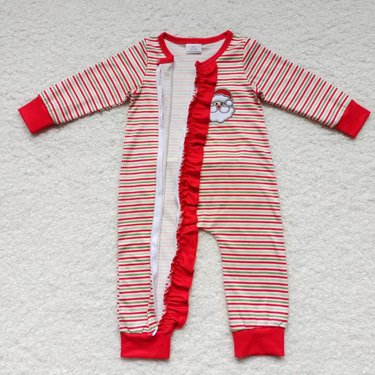 toddles long sleeve Christmas zip romper