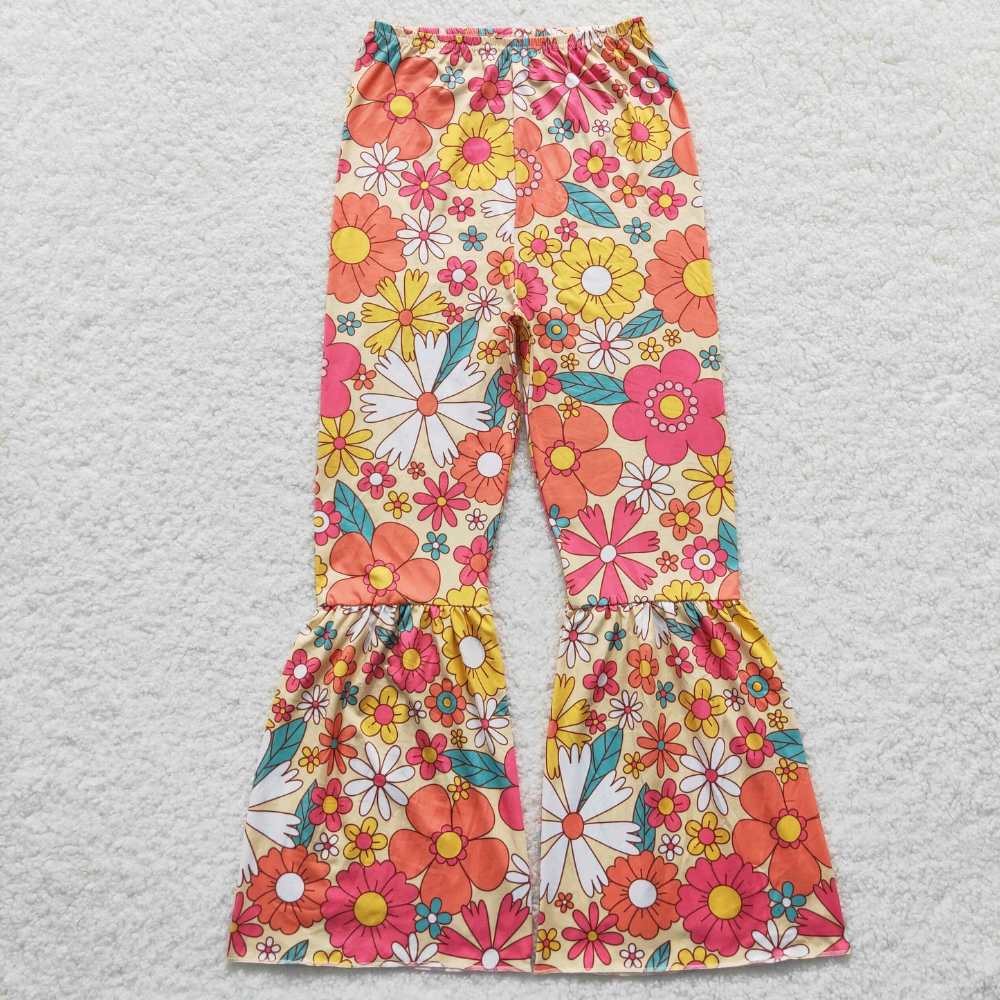 Adult women flower print bell bottoms pants