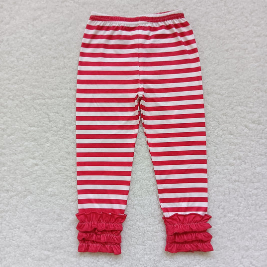 baby girls red stripes ruffle pants