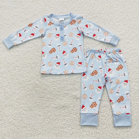 Santa Claus milk cookie long sleeve pajama set