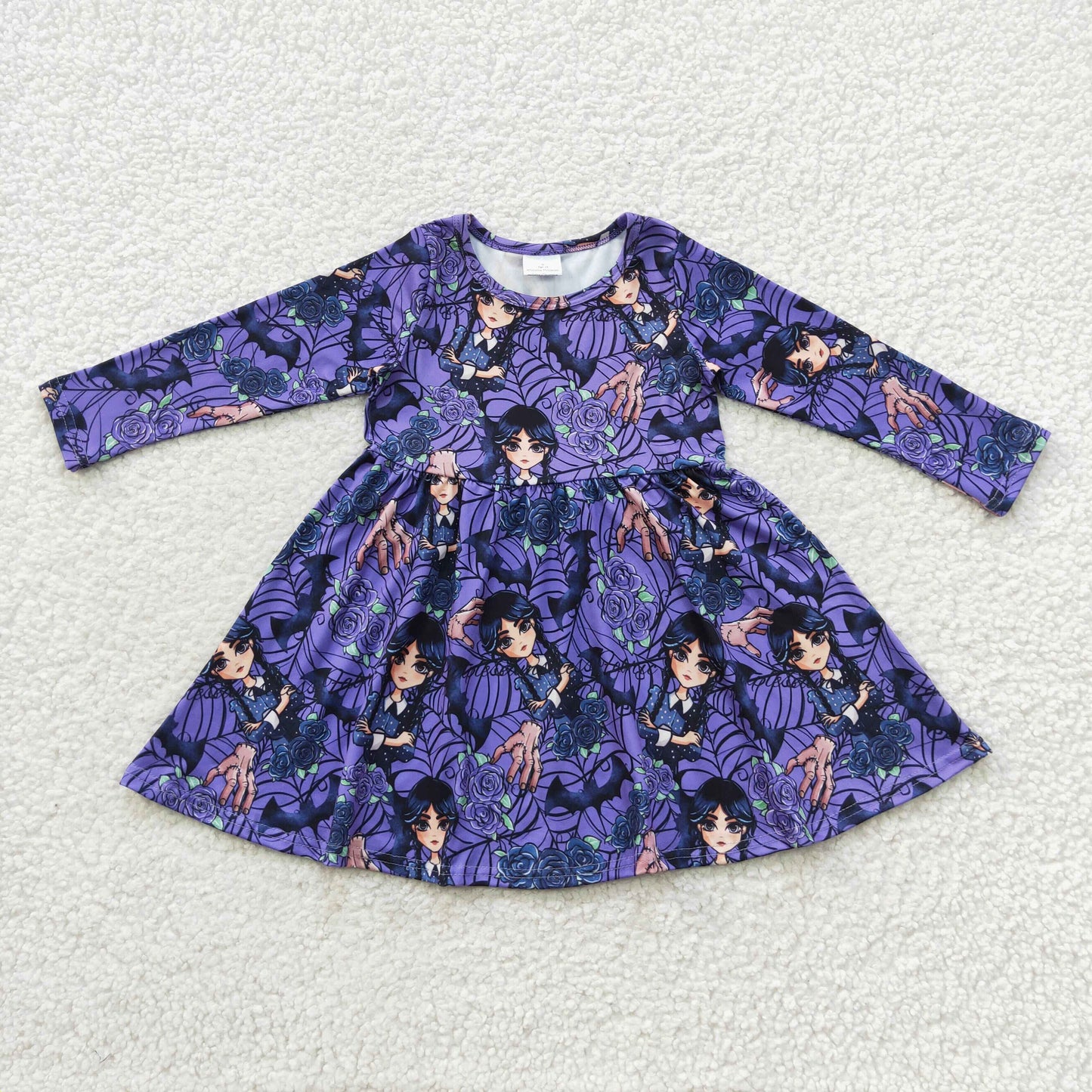 wholesale children girls long sleeve movie print Halloween dress