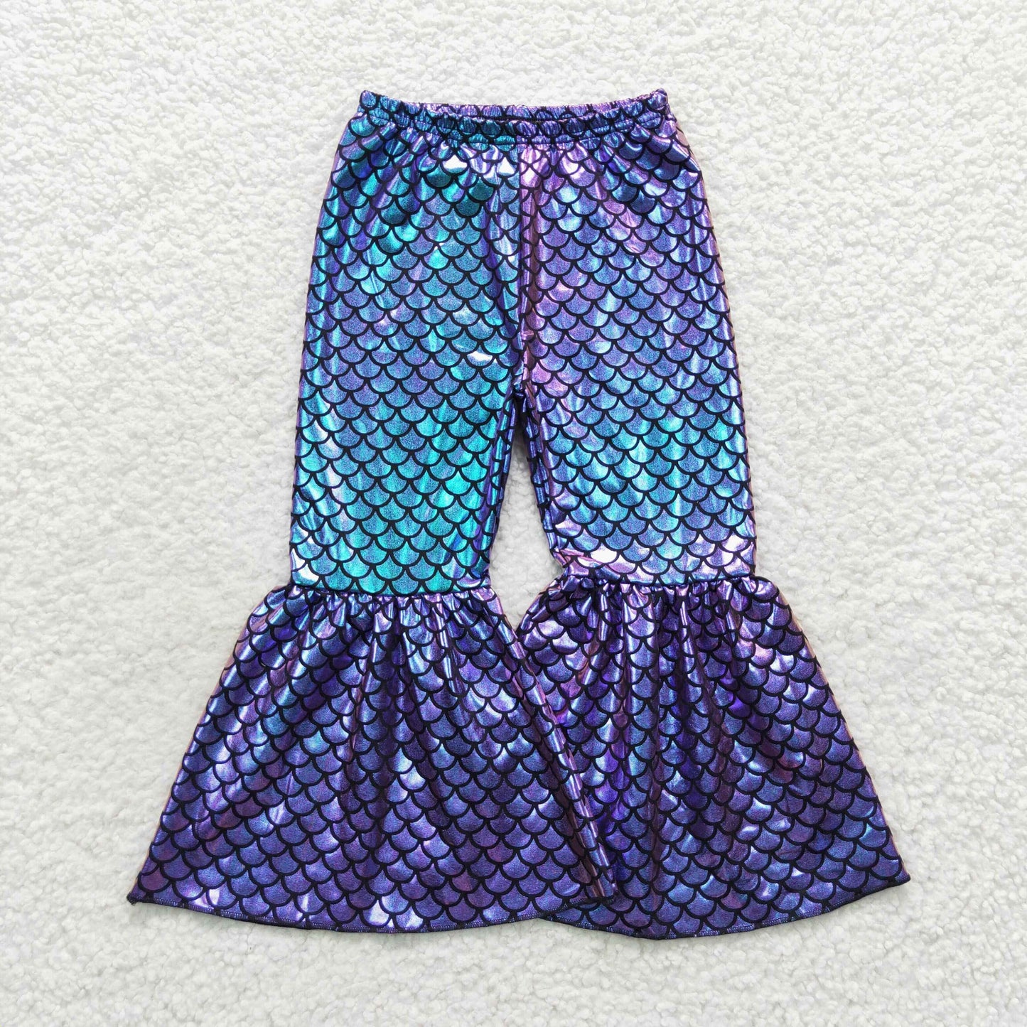 Mermaid PU Metallic flare pants