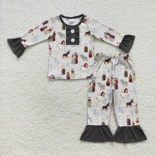 Baby girl Christmas milk silk  pajama set
