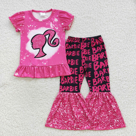 Girls doll design summer clothes set wholesale baby clothes