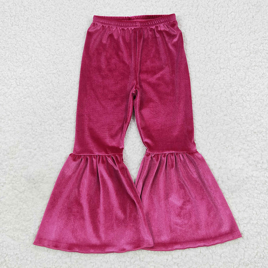 hot pink velvet bell bottoms girls boutique pants baby clothes