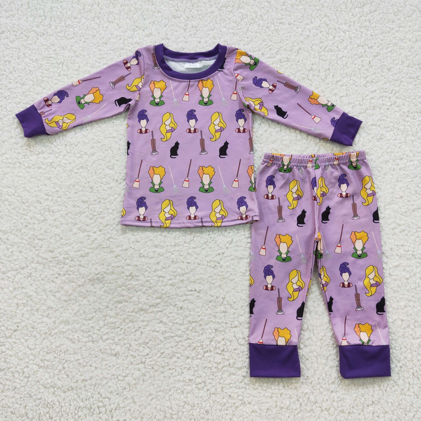 Halloween girls long sleeve pajama set