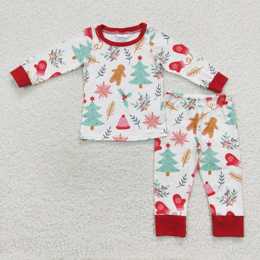 Christmas tree boy long sleeve milk silk pajama set