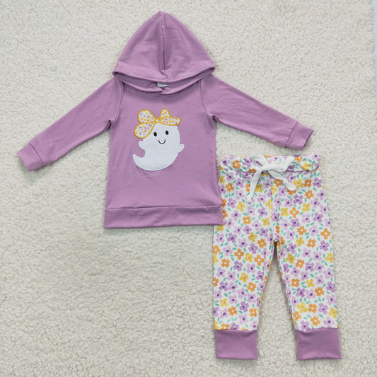 Girls Halloween ghost hoodie set