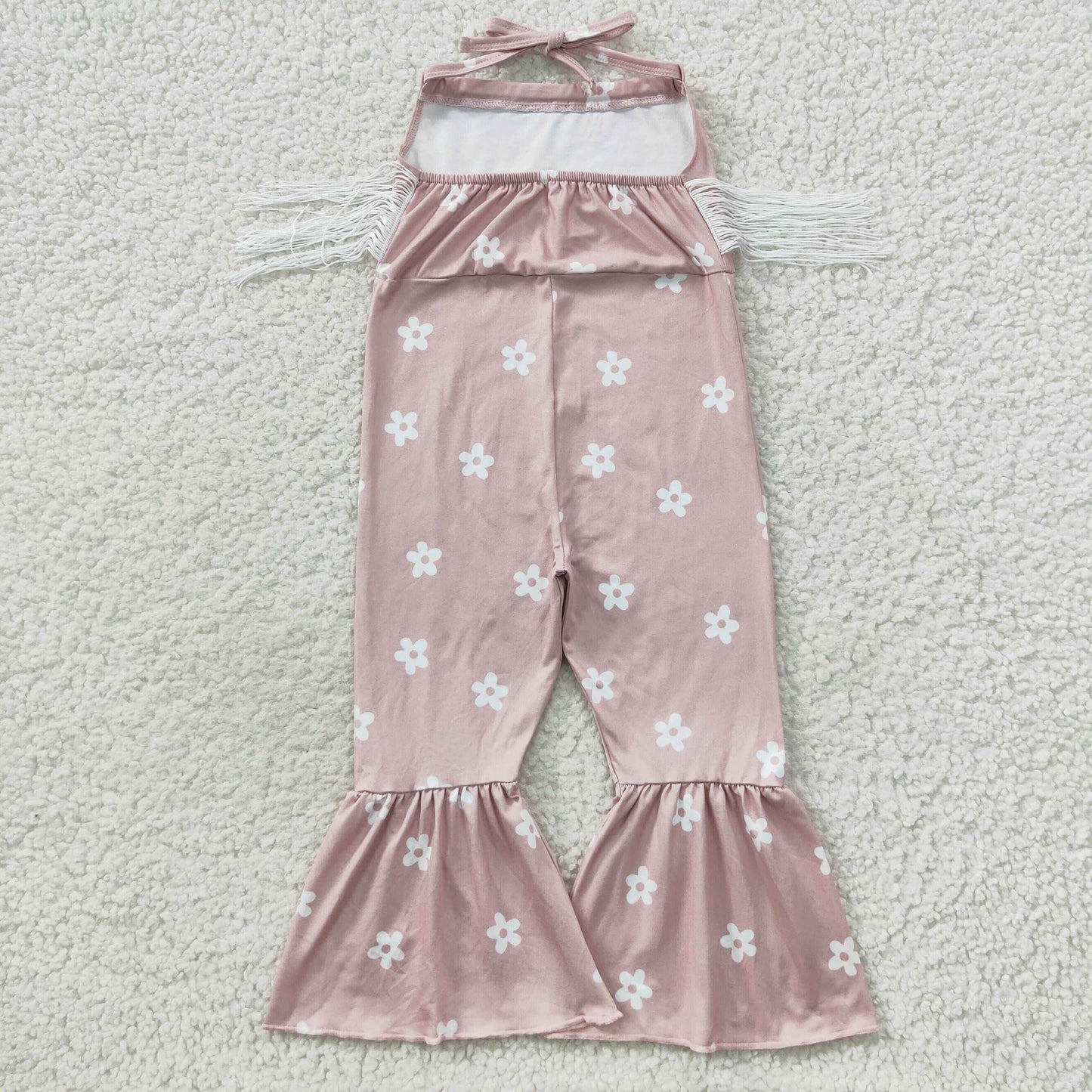 Flower print girls boutique jumpsuit romper overall