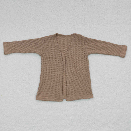Khaki long sleeve cardigan coat