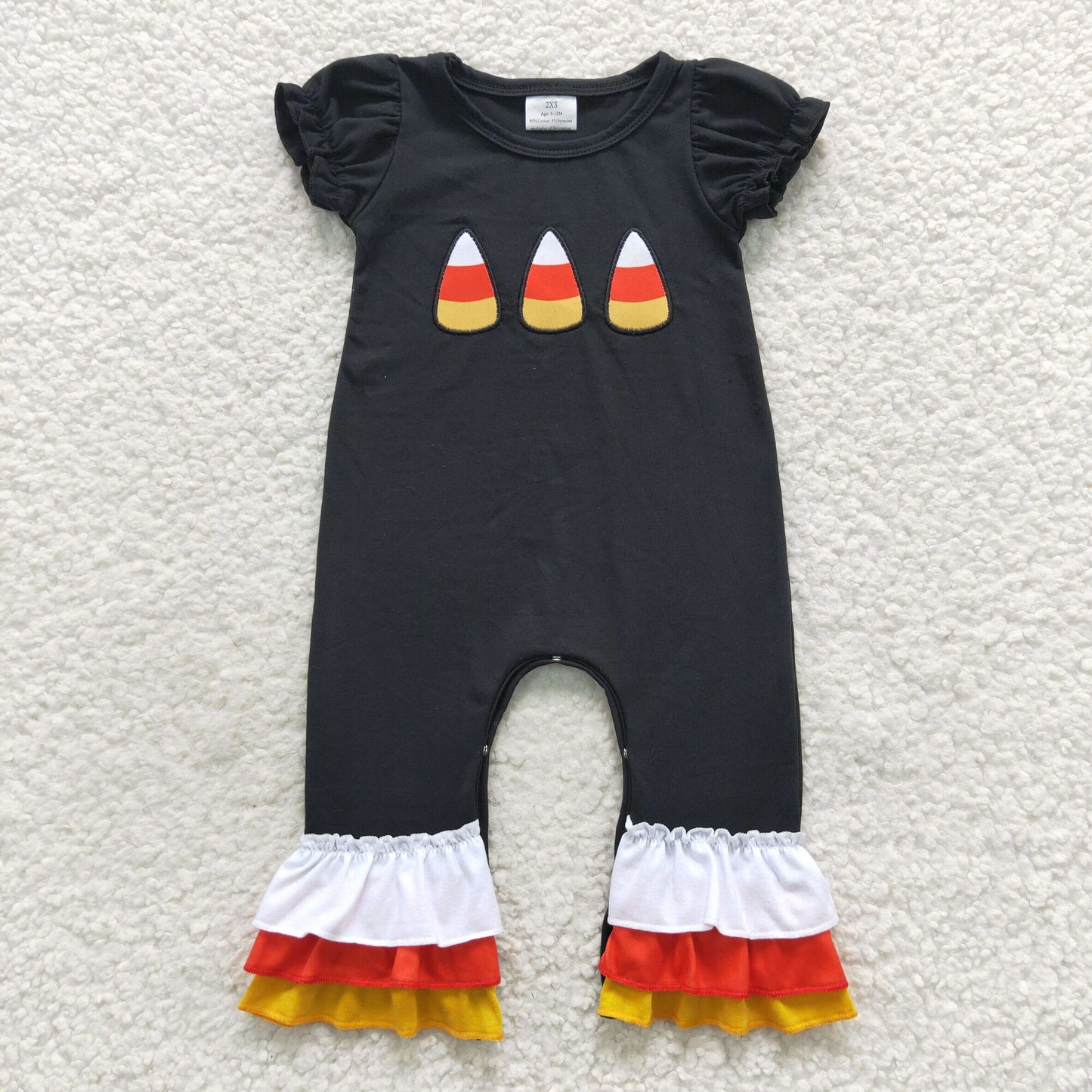 Toddles girls Halloween candy corn romper