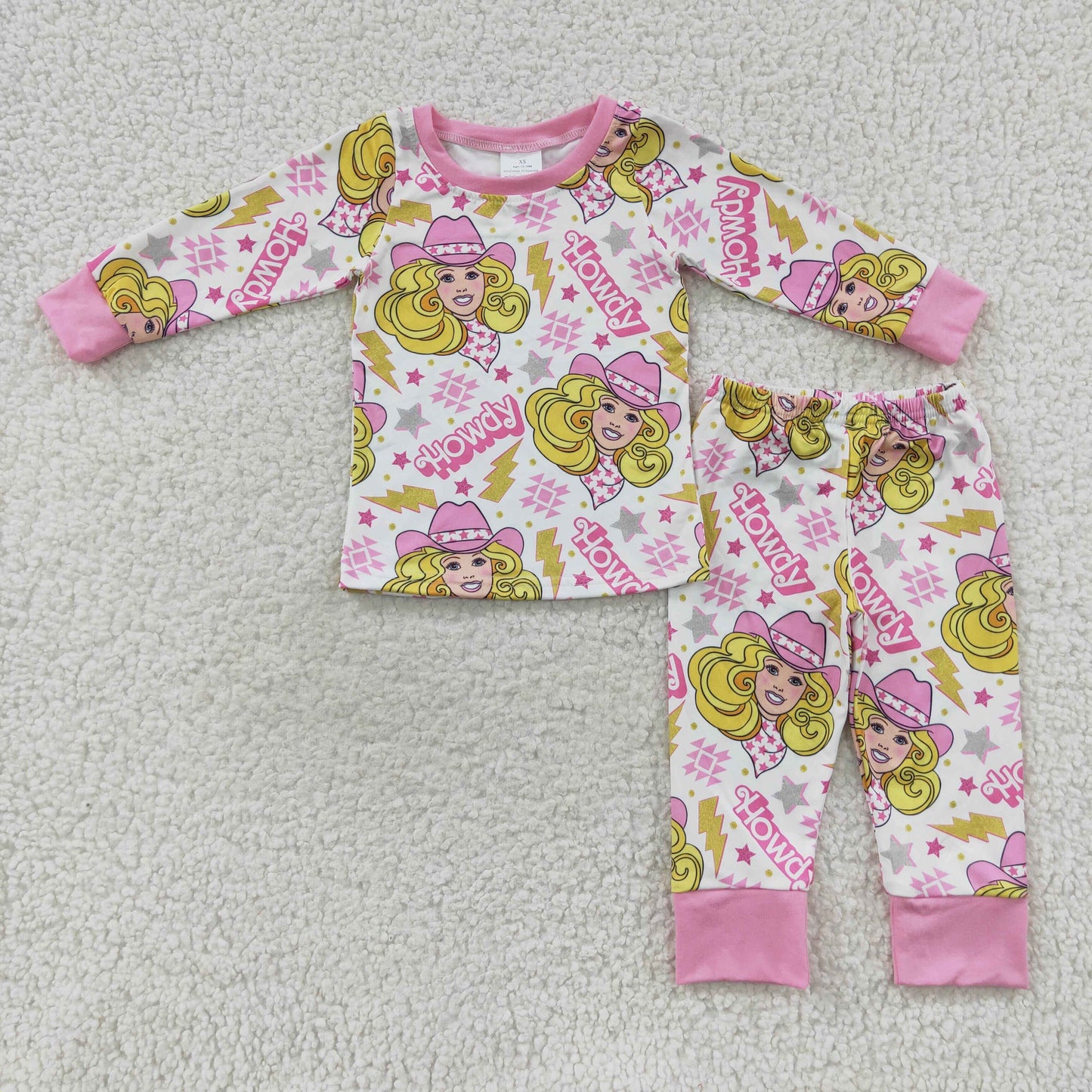 Western howdy long sleeve doll pajama set