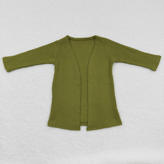 Green long sleeve cardigan coat