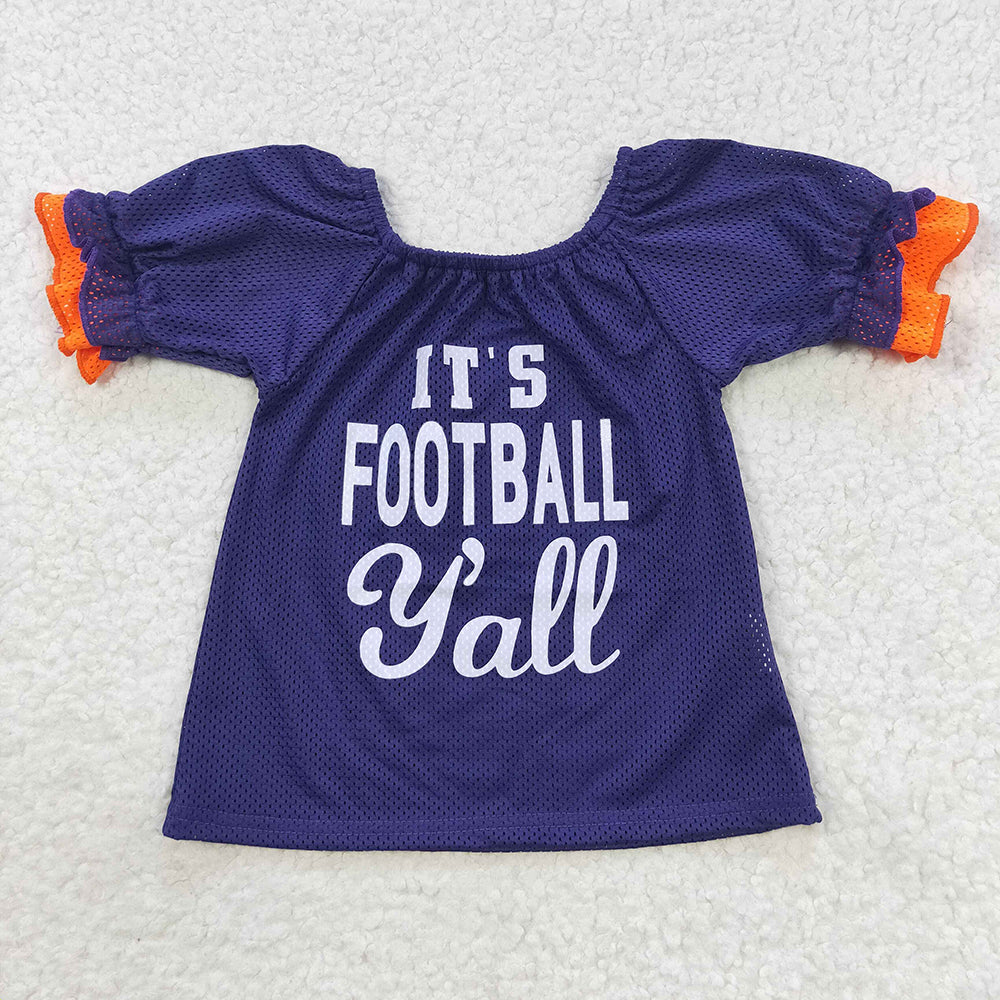 Its football yall purple short sleeve t-shirt