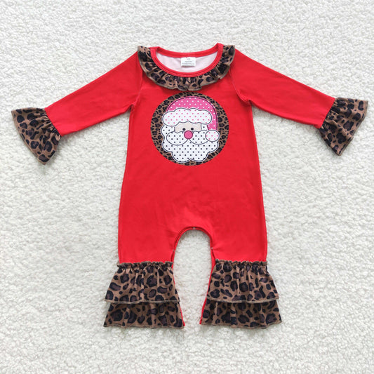 toddles cheetah Christmas long sleeve winter romper