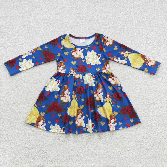 wholesale children girls long sleeve cartoon dress