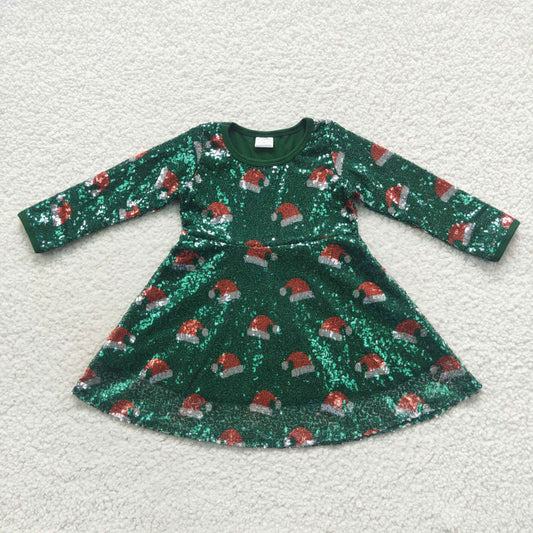 wholesale girls long sleeve sequins Christmas dress