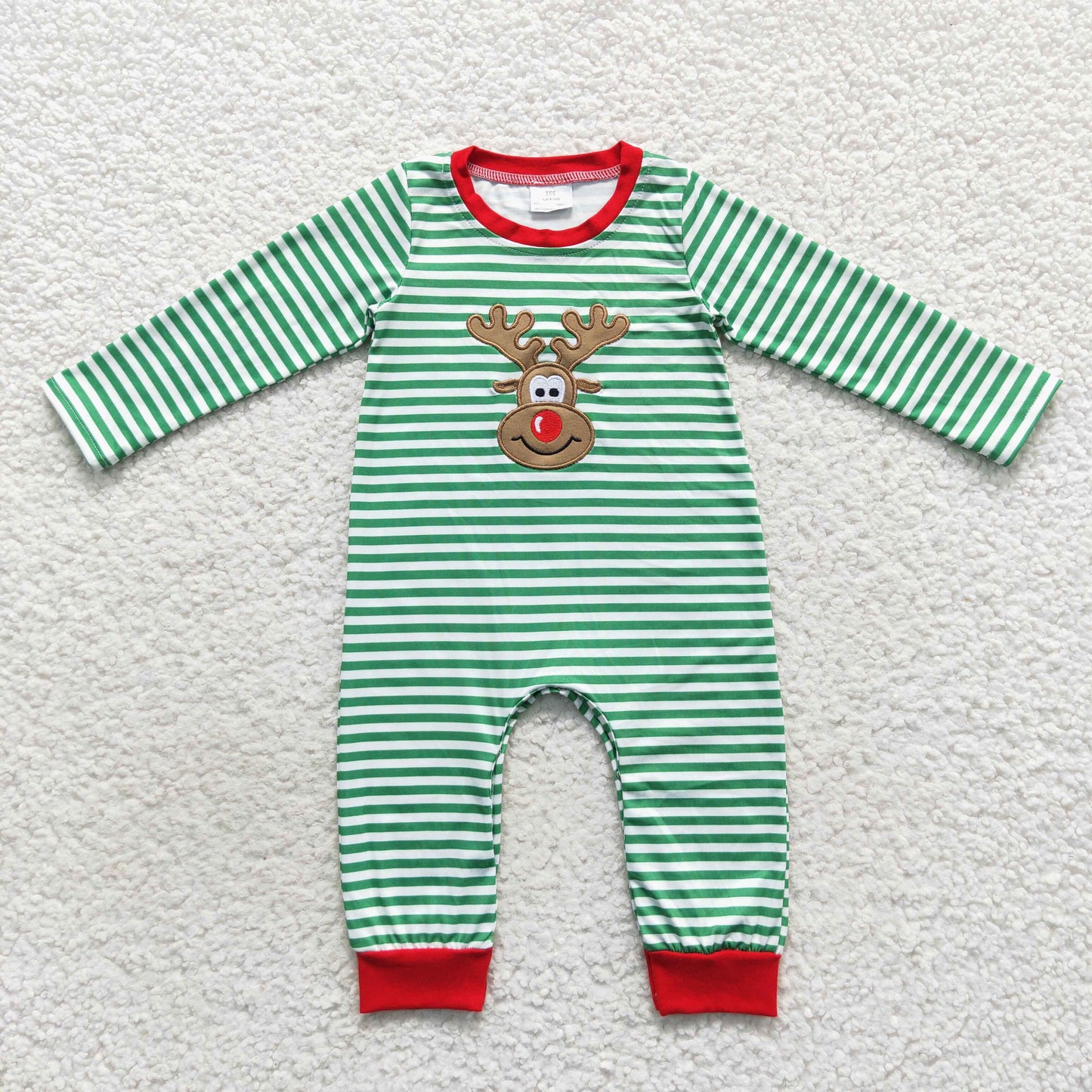 boy long sleeve Christmas reindeer romper