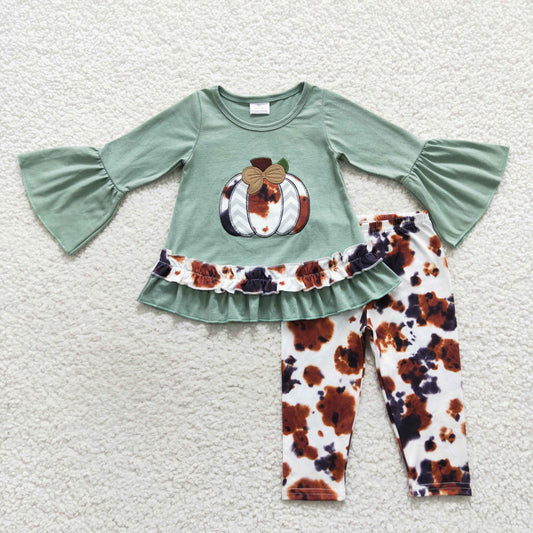 wholesale baby girls fall pumpkin clothing set