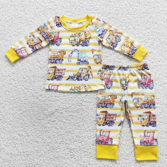 baby boy long sleeve construction clothing set