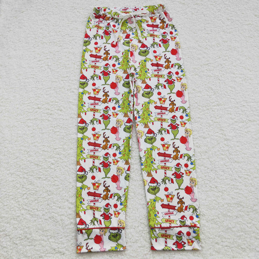 Christmas green face adult milk silk pants