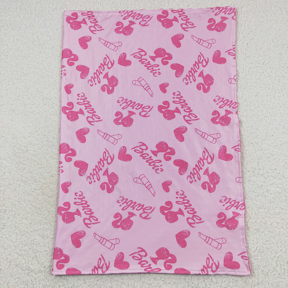 infant baby girl pink doll fleece blanket wholesale kids blanket