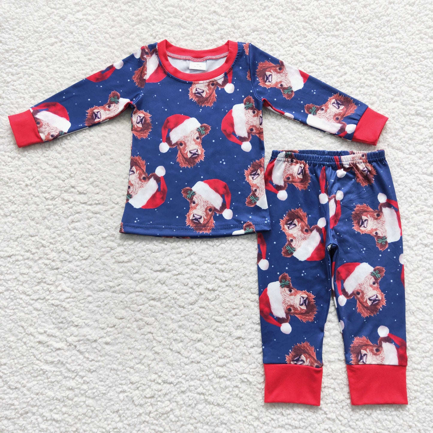 HIghland cow boy Christmas pajama set