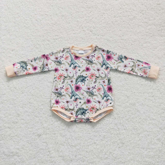 toddle girls long sleeve floral romper