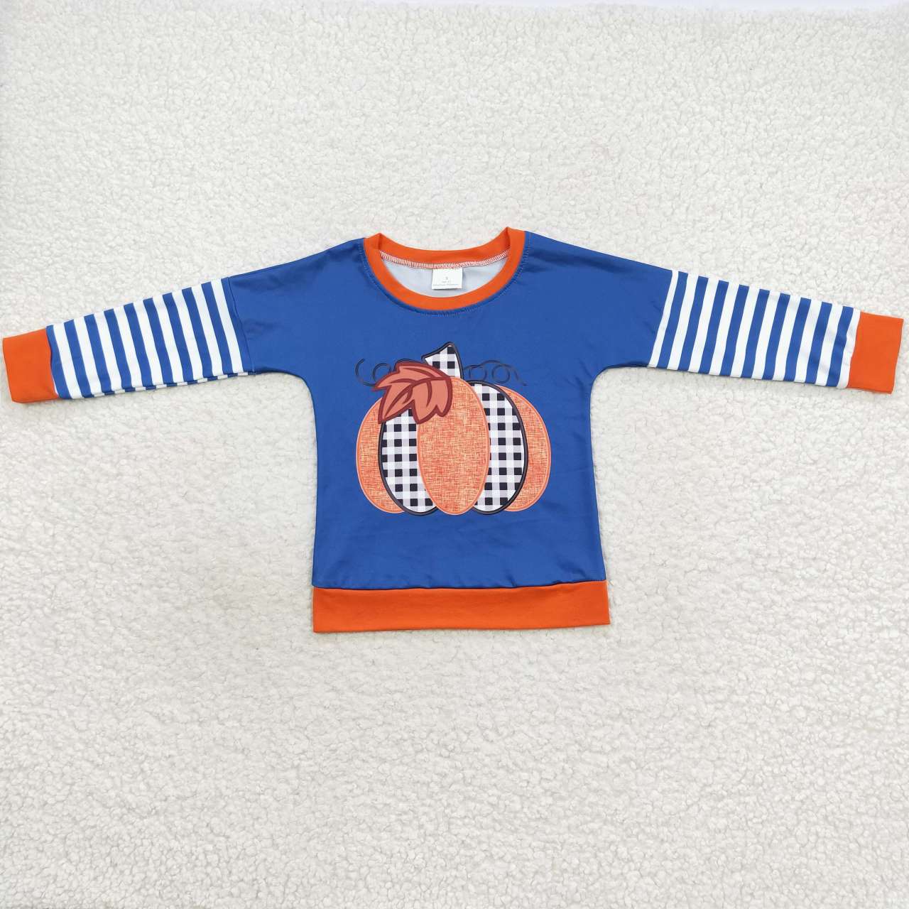 baby boy embroidery pumpkin long sleeve top