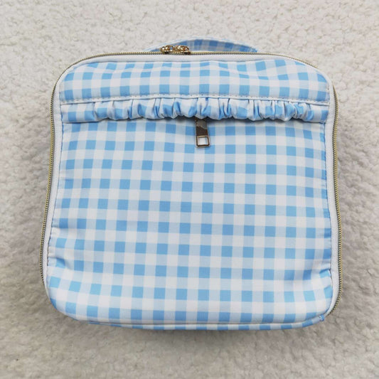 wholesale girls blue checkered lunch bag
