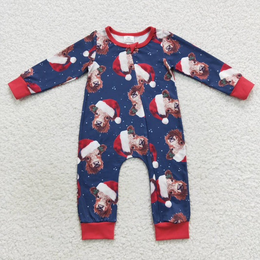 highland cow Christmas  romper