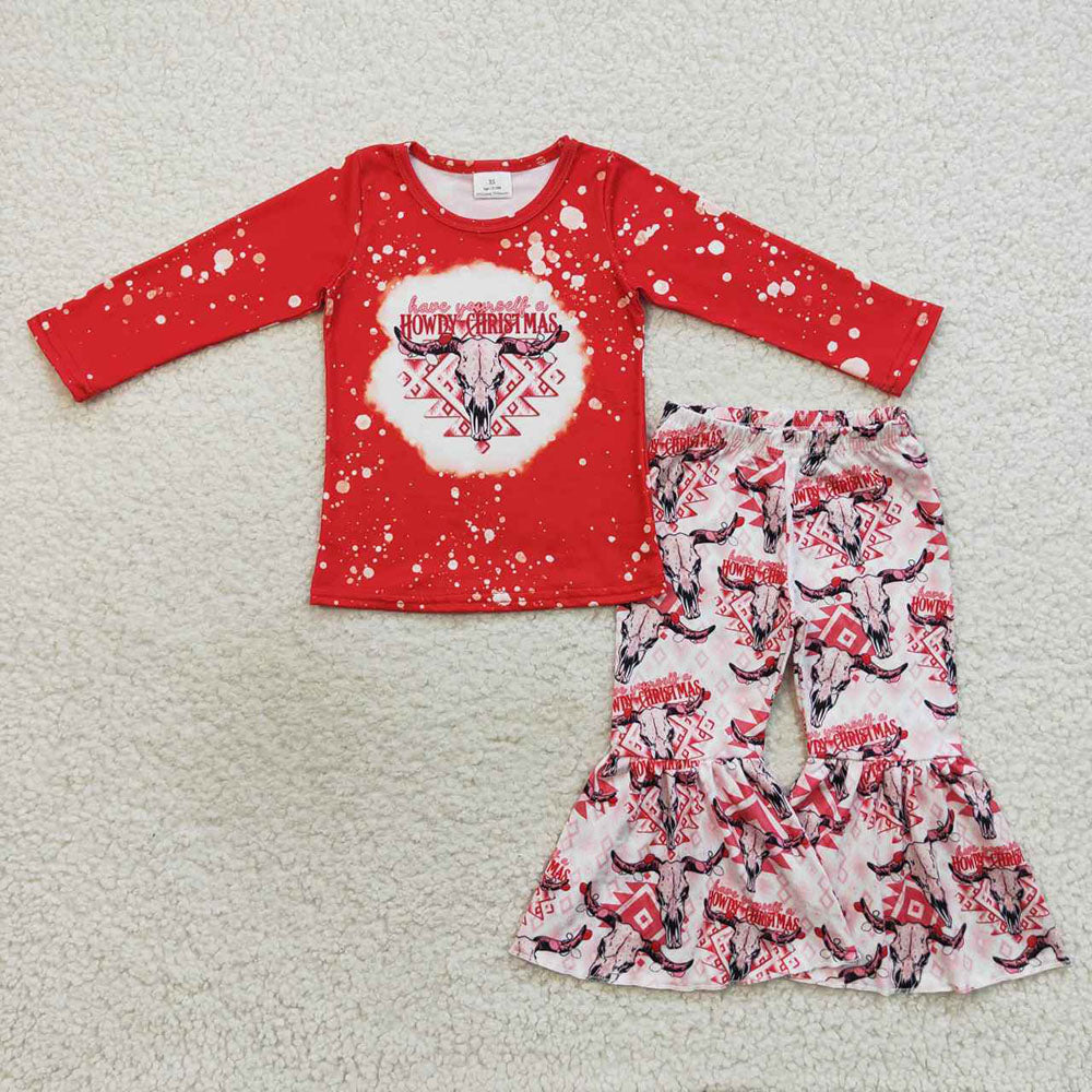 Howdy Christmas baby girls holiday outfit wholesale children clothing