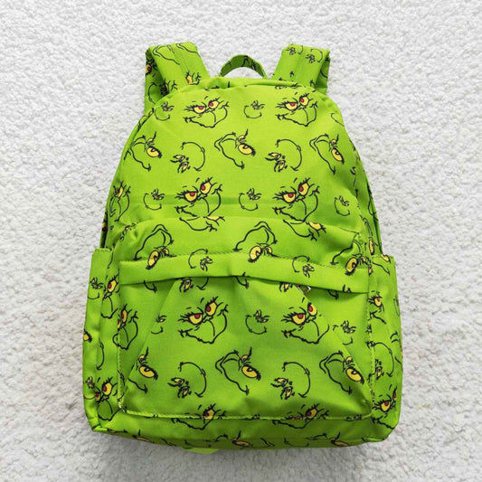 Christmas green face cartoon bag