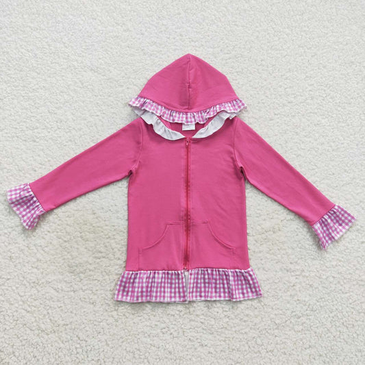 toddle girls hot pink long sleeve zip hoodie top