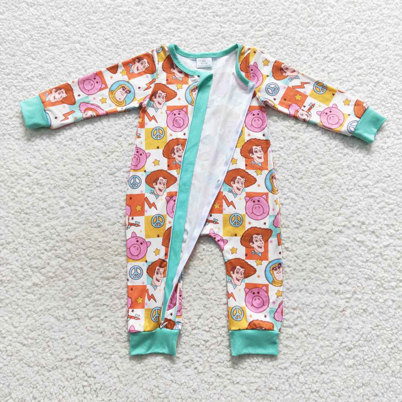 Toy cartoon long sleeve spring fall zip romper