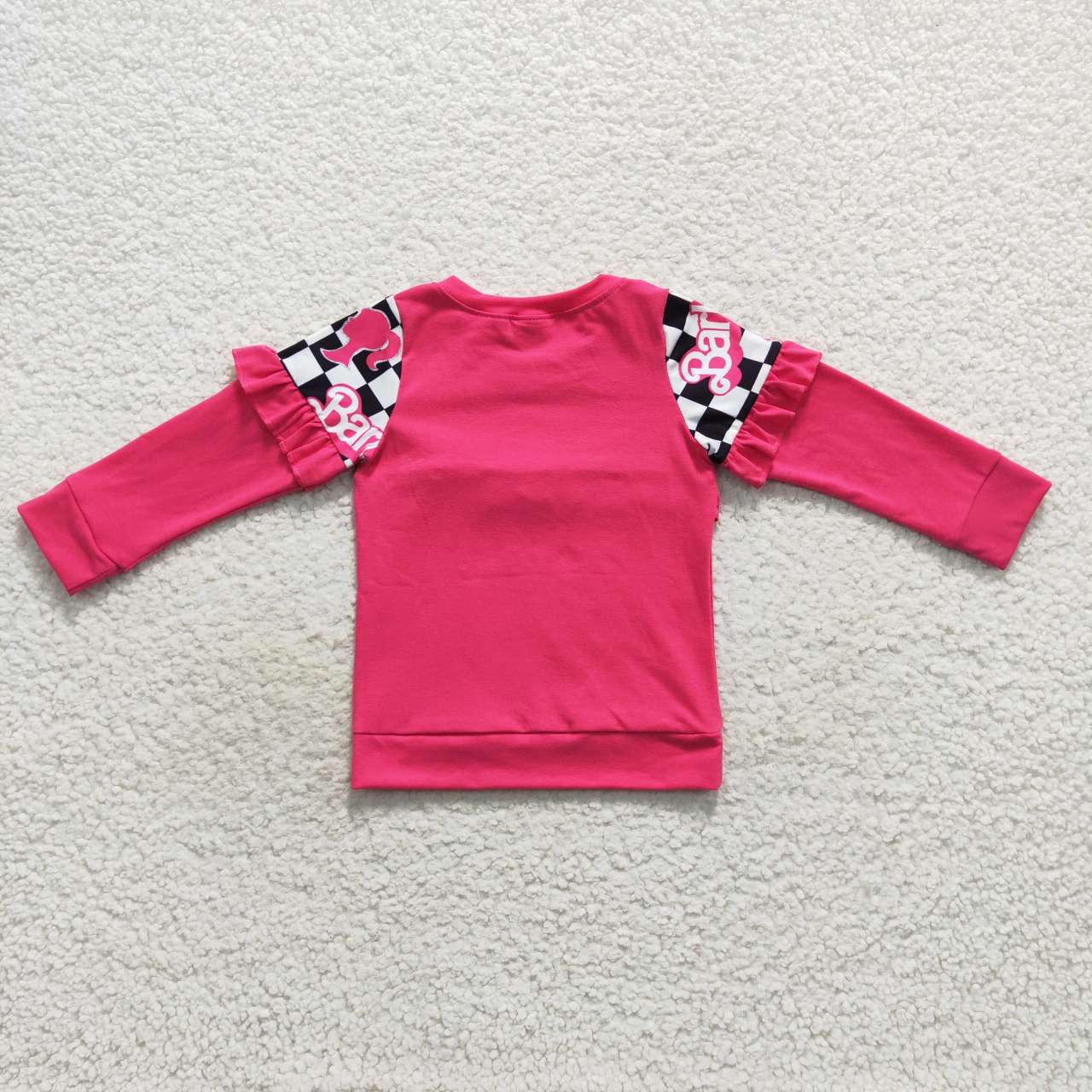 baby girls cartoon pink doll long sleeve top