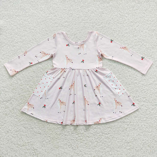 Christmas reindeer milk silk dress