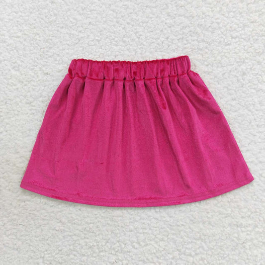 hot pink velvet skirt