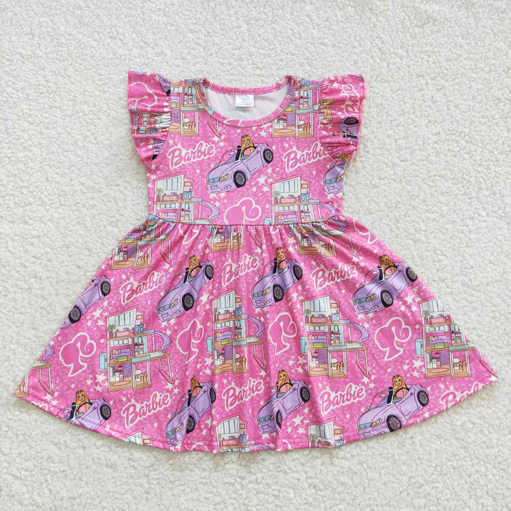 Cute doll design shorts sleeve milk silk dress