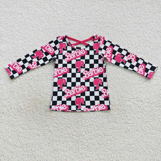 baby girls doll print boutique top t-shirt