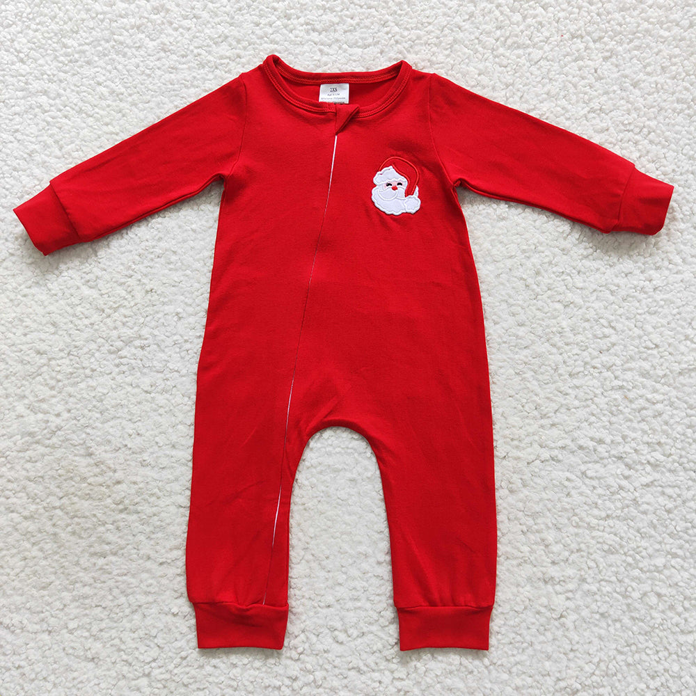 Boy Christmas Santa Claus zip romper