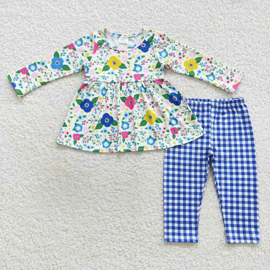 girls long sleeve floral top leggings 2pcs spring fall clothes