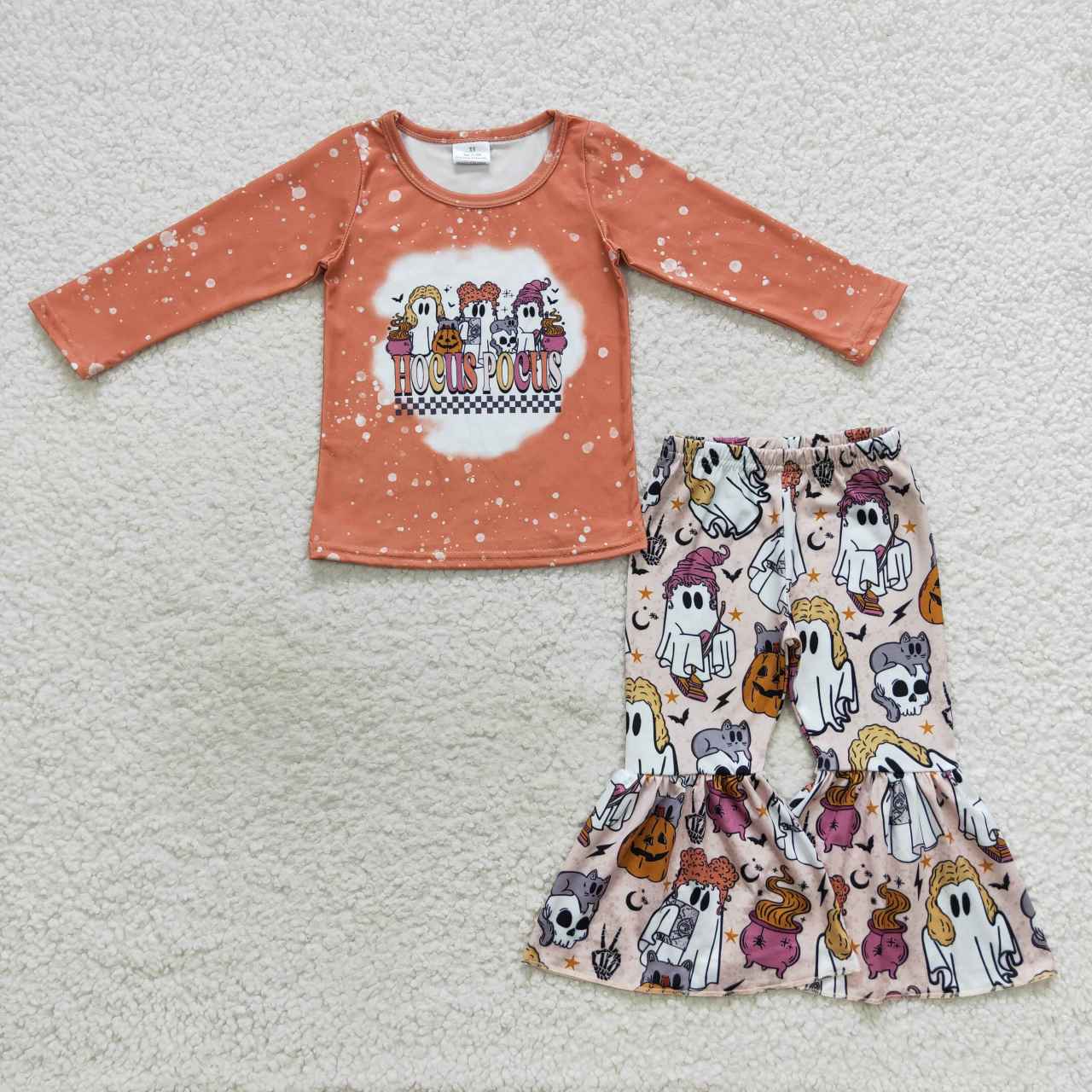 Halloween ghost pumpkin clothes set